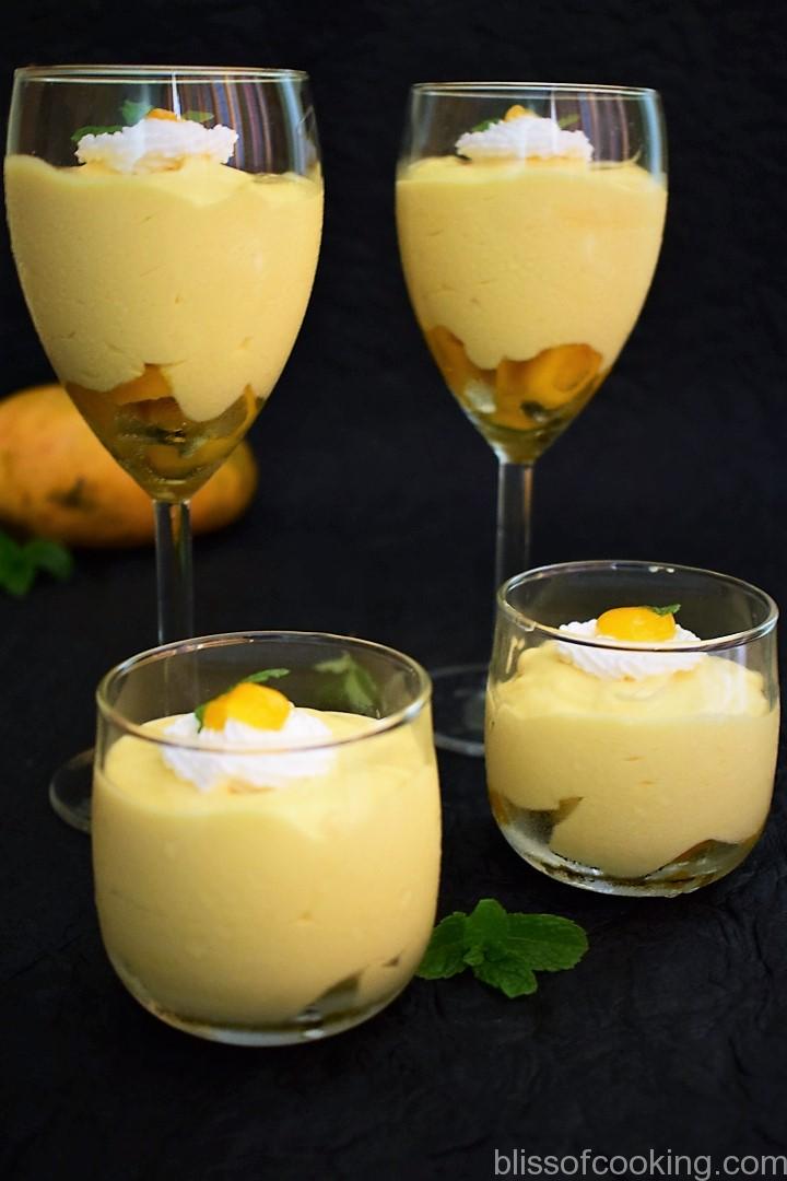 Mango Mousse Cups (Eggless, No Gelatin) - Bliss of Cooking
