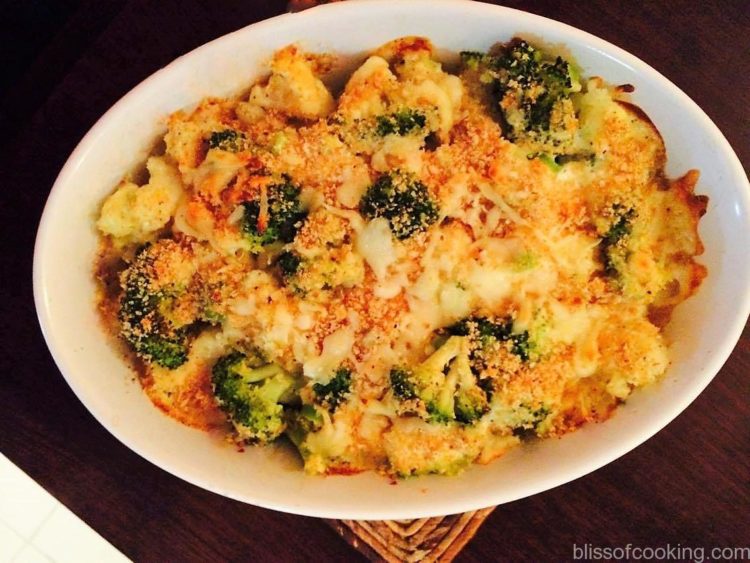 Broccoli & Cauliflower Gratin, Baked Broccoli & Cauliflower