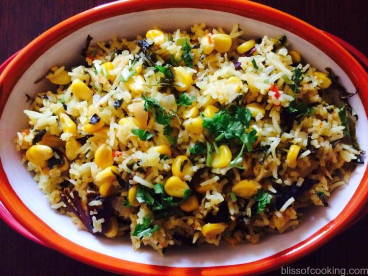 Methi & Corn Pulav, Methi Corn Biryani