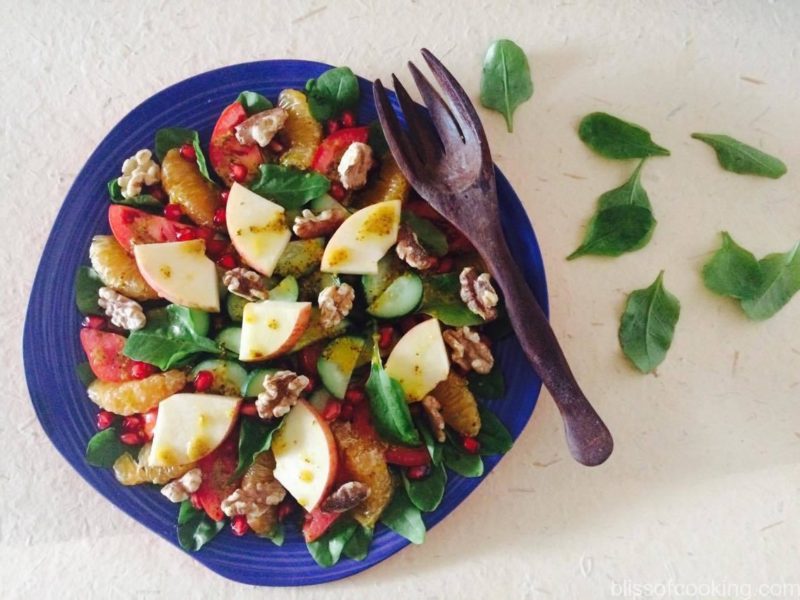 Fruit & Vegetable Salad with Honey Mustard Dressing