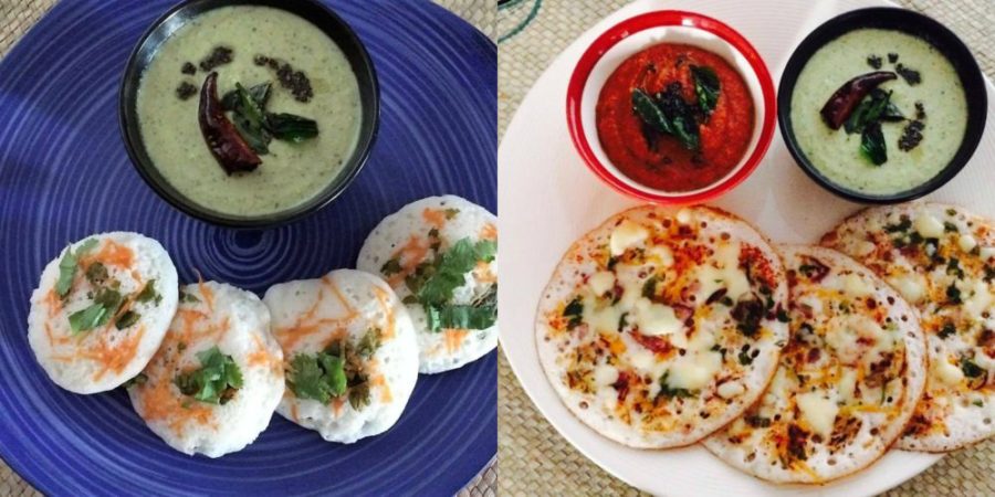 Vegetable Idli And Cheese Uthappam