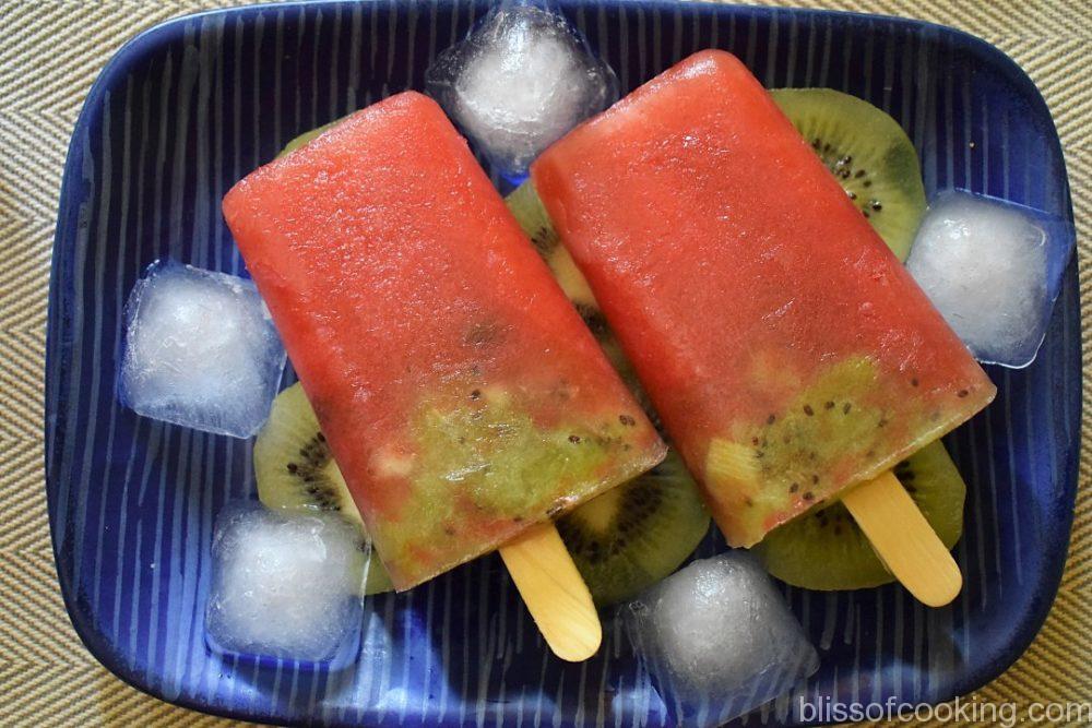 Kiwi and Watermelon Popsicle