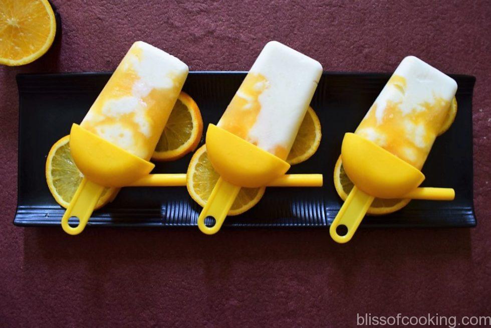 Lemon Yogurt And Orange Popsicle