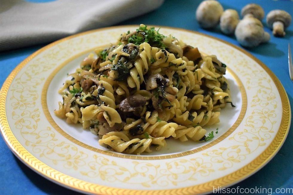 Mushroom and Spinach Pasta