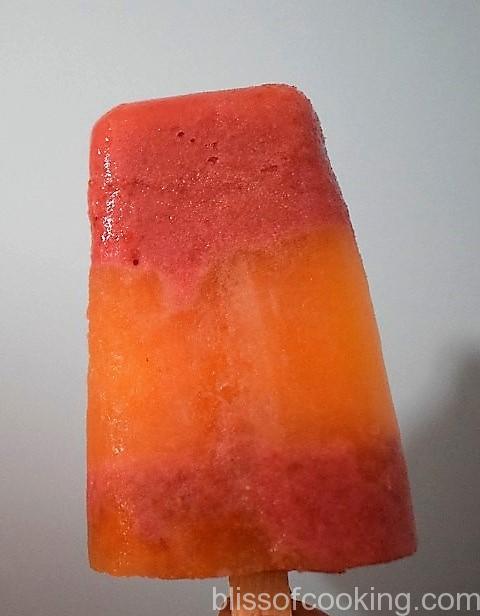Strawberry and Orange Popsicle