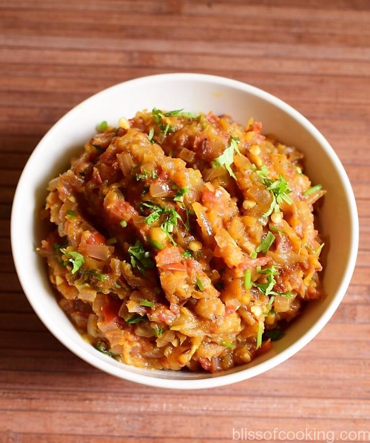 Baigan Bharta Punjabi Style, Roasted Eggplant