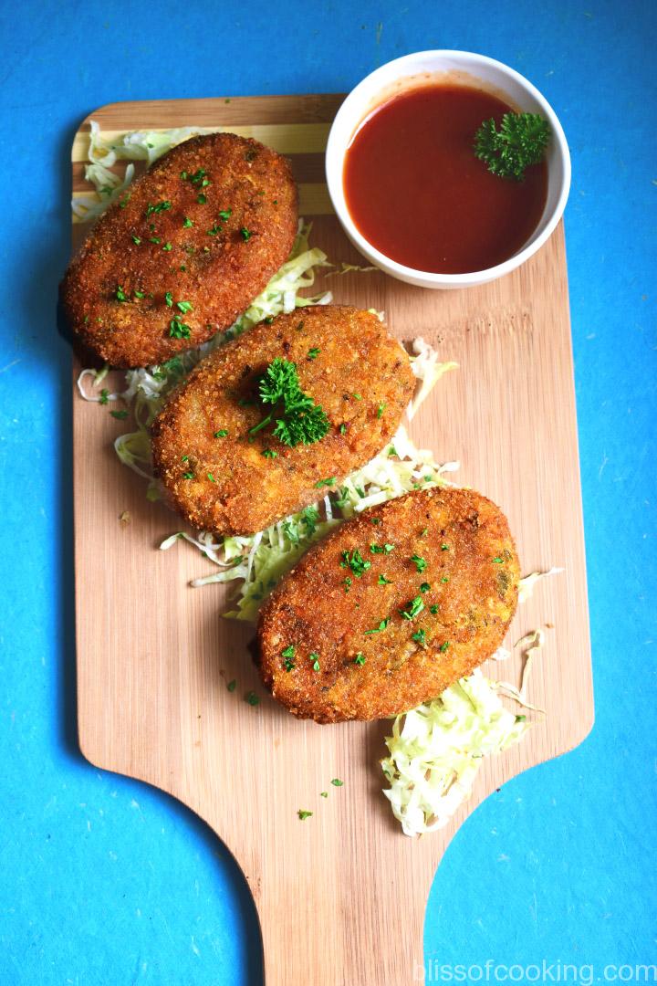 Paneer and Vegetable Cutlet, Cottage Cheese Vegetable Patty