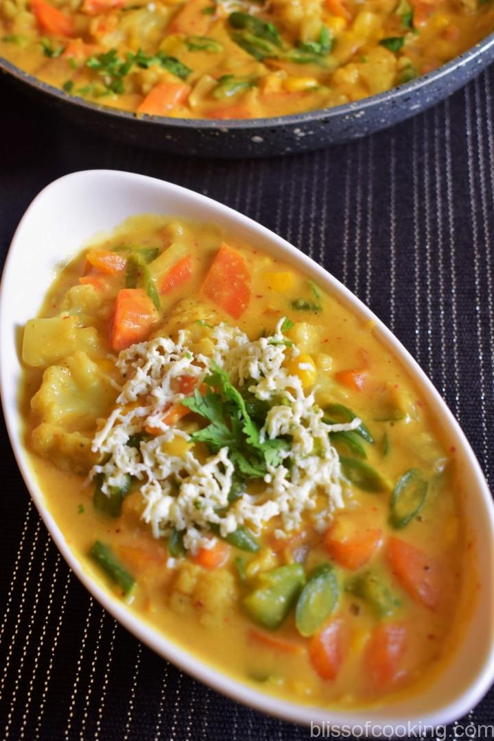 Creamy Mixed Vegetables, Indo Western Dish