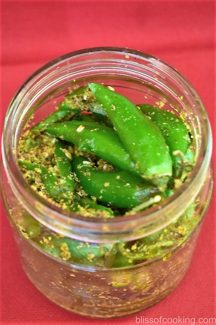 Bharwa Hari Mirch Ka Achar, Stuffed Chilli Pickle