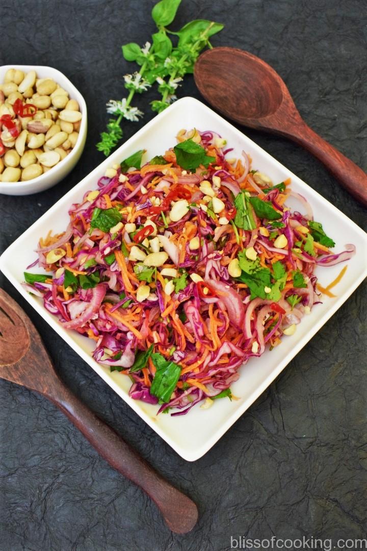 Thai Red Cabbage and Carrot Salad