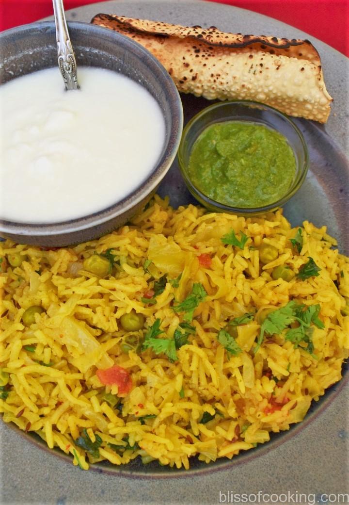 Cabbage and Green Peas Pulao