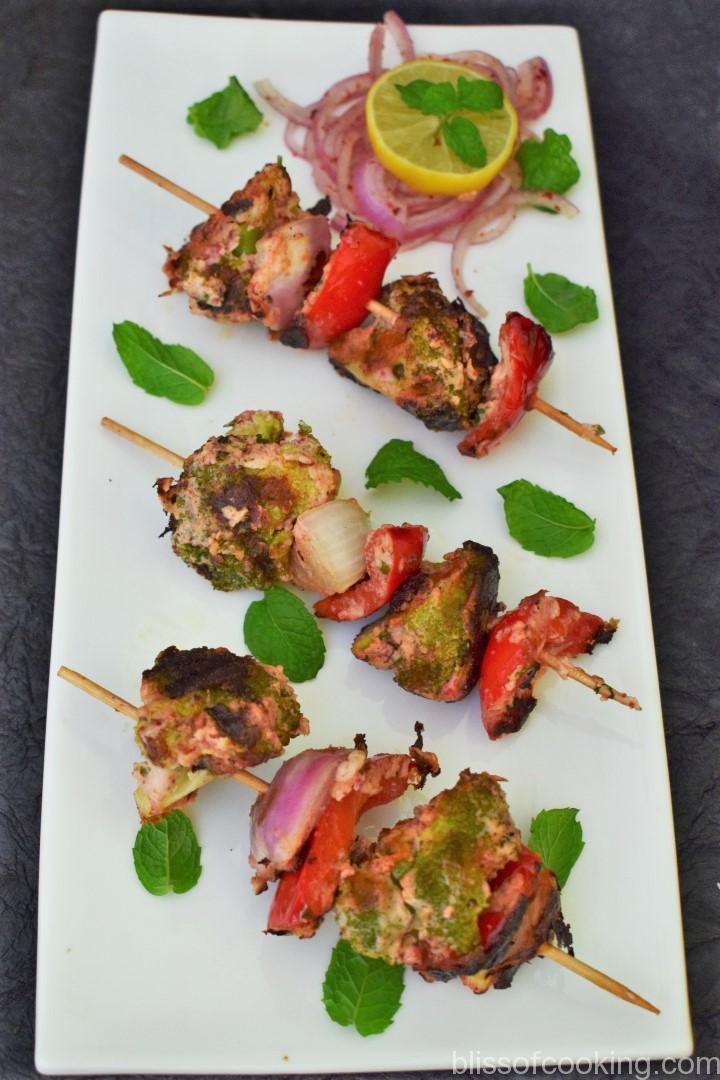 Tandoori Broccoli And Capsicum, Grilled Broccoli Florets