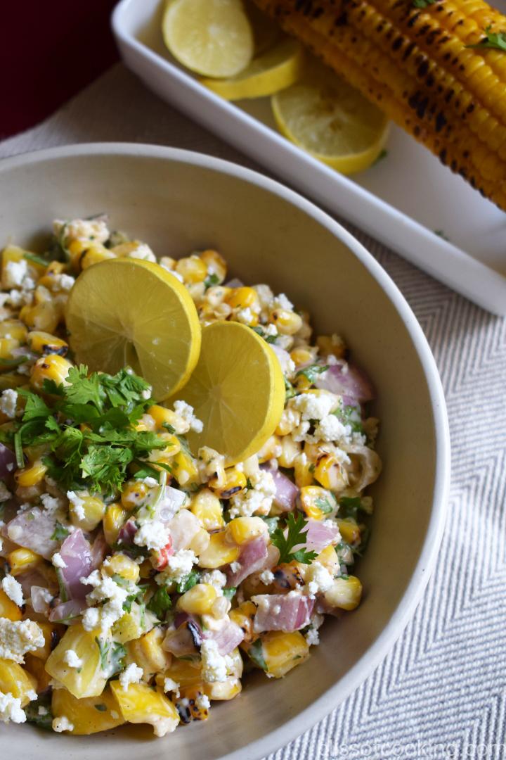Roasted Mexican Street Corn Salad - Bliss of Cooking