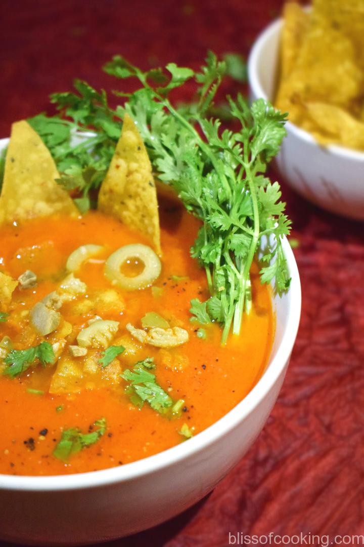 Roasted Red Pepper Tortilla Soup