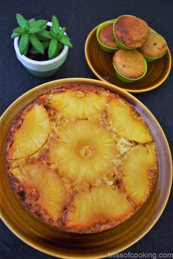 Pineapple Upside Down Cake (Eggless)