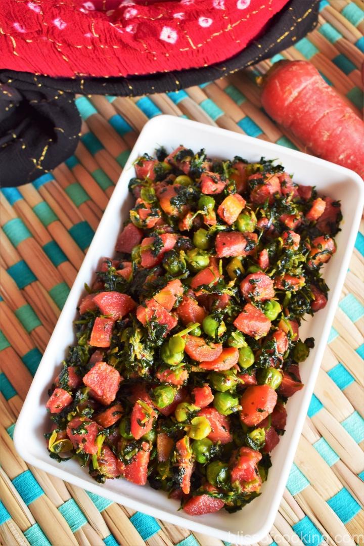 Gajar Methi Ki Sabzi, Carrot and Fenugreek vegetable