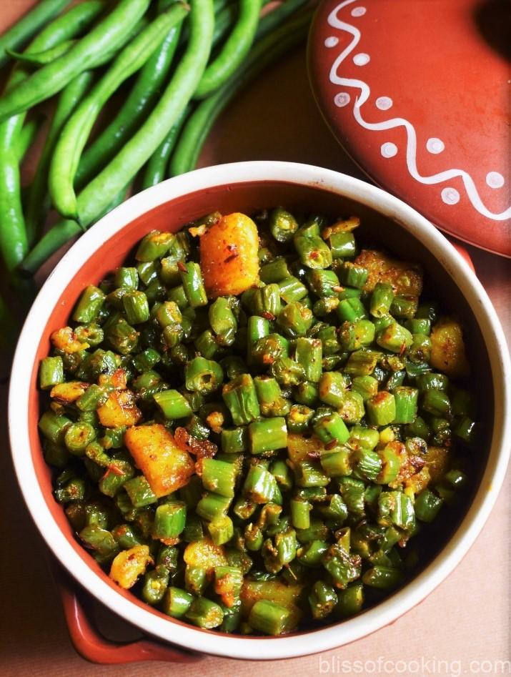Beans Aloo ki Sabzi, French Beans and Potato mix vegetable