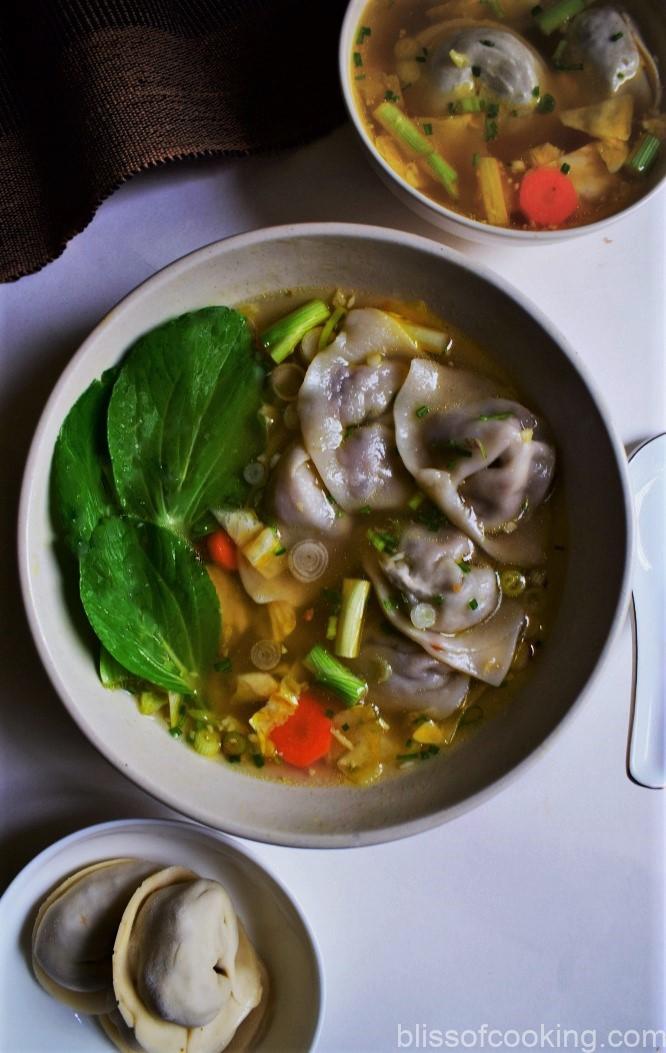 Wonton Soup, Wonton Soup with Momos