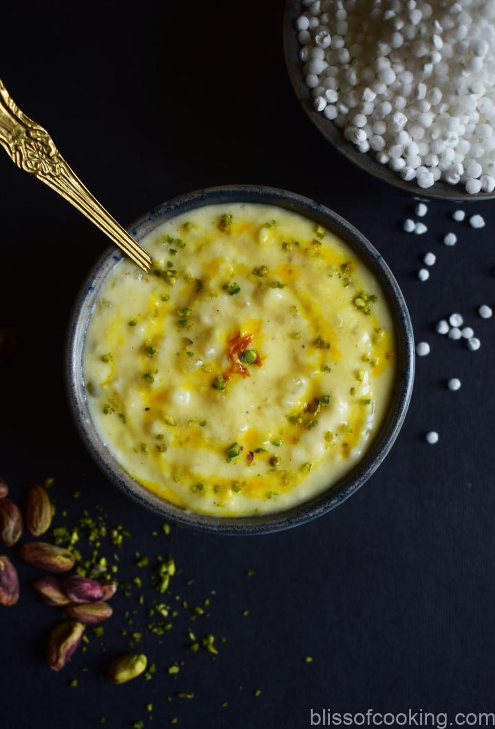 Sabudana Kheer, Sago Pudding, Sago Kheer, Payasam