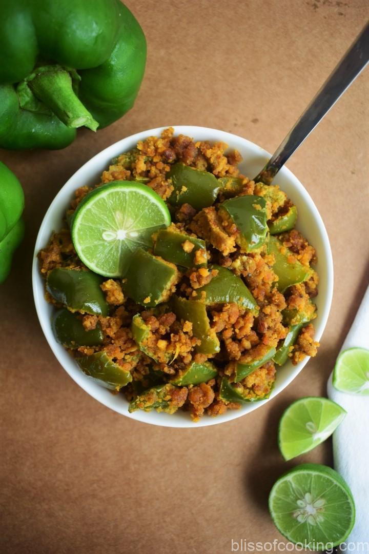 Besan Shimla Mirch, Capsicum with Gram Flour