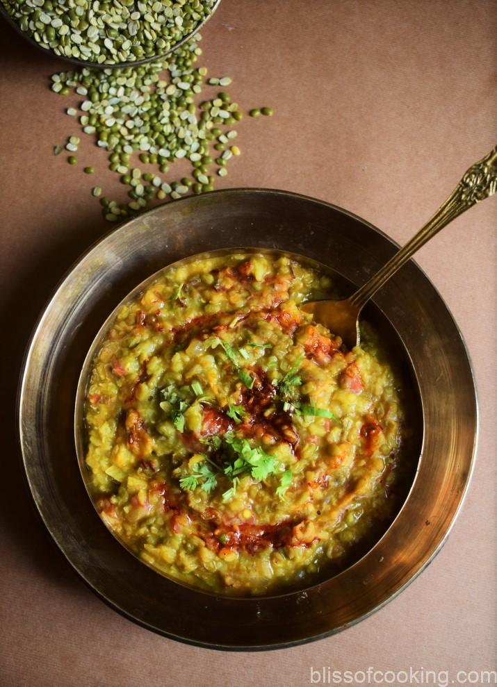 Chilke Wali Moong Dal, Split green lentil curry, green moong dal, Green gram split, Mung