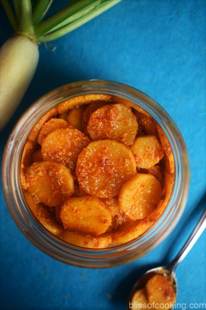 Mooli ka achaar, achar, radish pickle