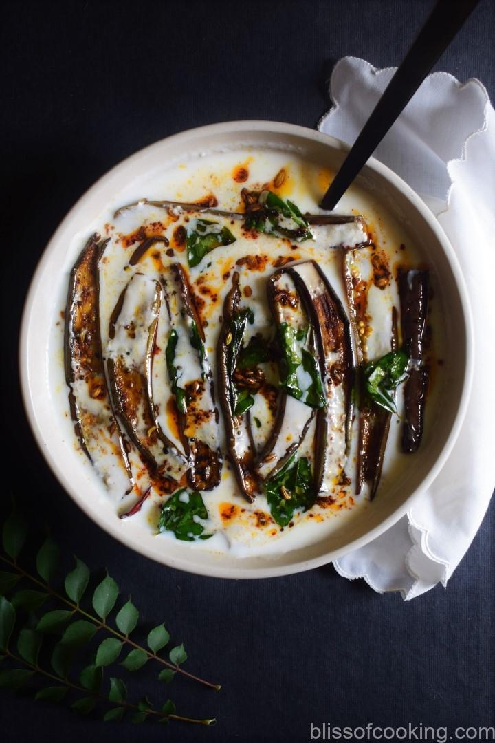 Dahi Baigana, Dahi Baingan, Dahi wale Baingan, Panch Phoron Dahi Baingan, Brinjal Curry in Curd Odia style