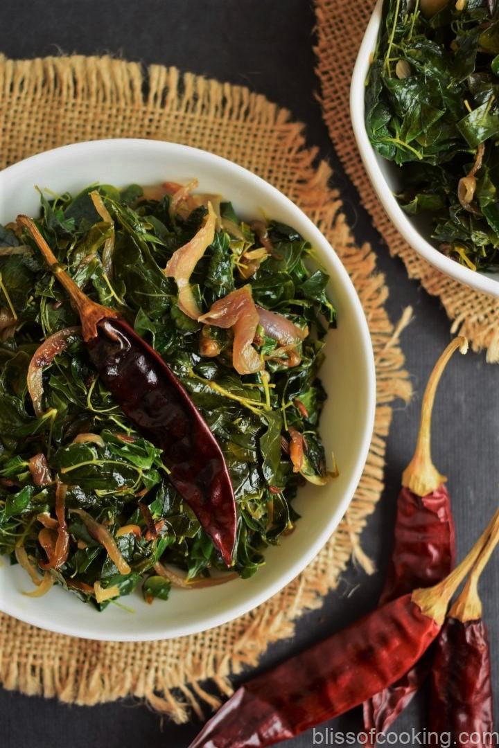 Sahjan ke patte ki sabji, moringa leaves, sitr-fried drumstick leaves, Sahjan ke patte ki sab