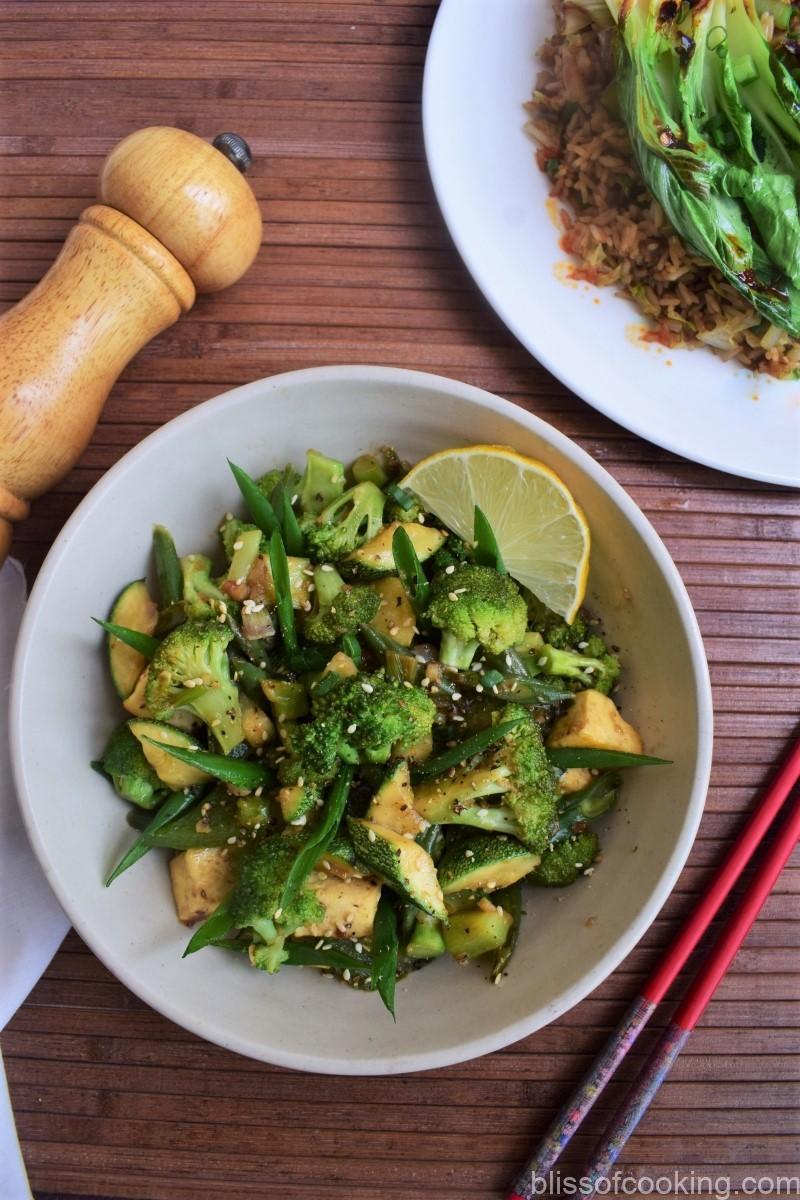 Stir Fried Jade Vegetables with Tofu, stirfry, stirfryveggies, chinesefood, thaifood