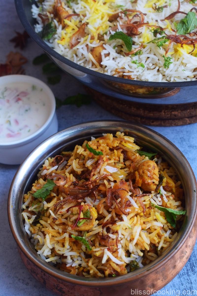 Mushroom Biryani, Biryani, VegBiryani, dumbiryani, hyderabadibiryani